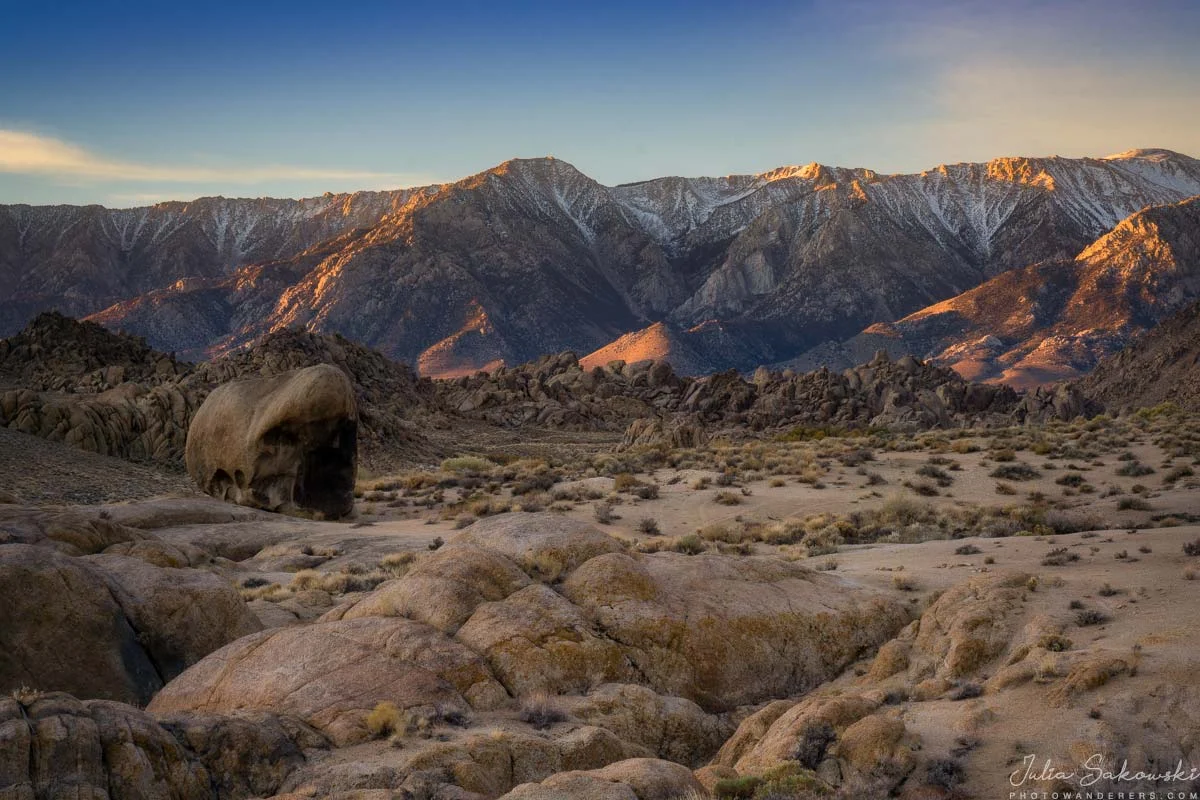 First morning light on the rocks