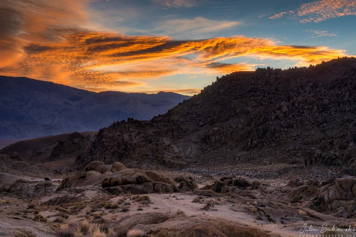 Dawn over Whitney Portal Road