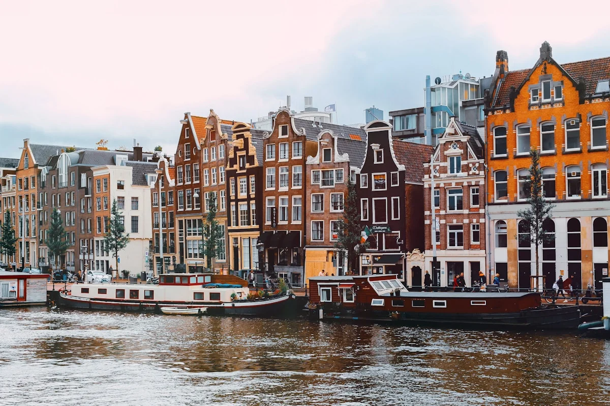 Narrow canal houses