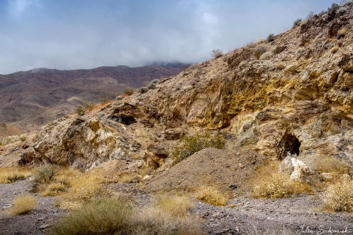An old prospecting tunnel. Gold or silver may still be waiting inside. Echo Canyon.