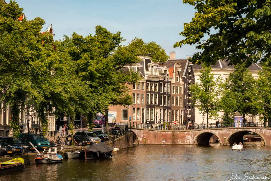 Amsterdam canal boat view